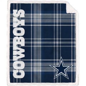 Dallas Cowboys 60” x 70” Plaid Ultra Fleece Sherpa Throw Blanket