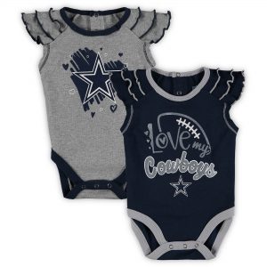 Dallas Cowboys Girls Newborn Two-Pack Touchdown Bodysuit Set