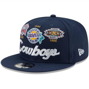 Dallas Cowboys New Era 3x Super Bowl Champions Retro Script 9FIFTY Snapback Hat