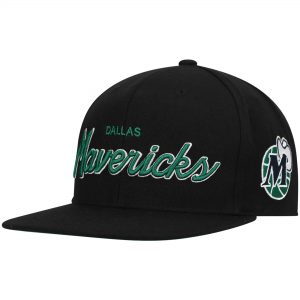 Dallas Mavericks Hardwood Classics Foundation Script Snapback Hat