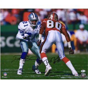 Deion Sanders & Jerry Rice Autographed 16″ x 20″ At The Line Photograph