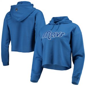 FISLL Dallas Mavericks Women’s Blue Logo Cropped Pullover Hoodie