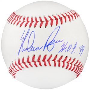 Nolan Ryan Texas Rangers Autographed Baseball with “HOF 99” Inscription