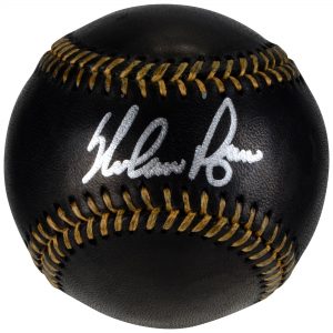 Nolan Ryan Texas Rangers Autographed Black Leather Baseball