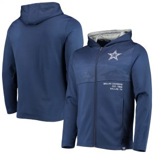 Dallas Cowboys Navy Defender Full-Zip Hoodie Jacket