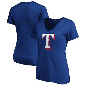 Texas Rangers Women’s Royal Core Official Logo V-Neck T-Shirt