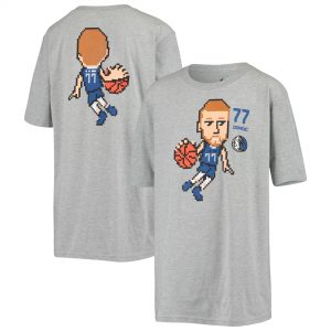 Luka Doncic Dallas Mavericks Youth 8 Bit Pixel Name & Number T-Shirt