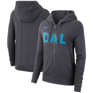 Nike Dallas Mavericks Women’s Gray City Edition Wordmark Essential Full-Zip Hoodie
