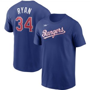 Nike Nolan Ryan Texas Rangers Royal Cooperstown Collection Name & Number T-Shirt