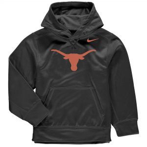 Nike Texas Longhorns Youth Anthracite Logo KO Pullover Performance Hoodie