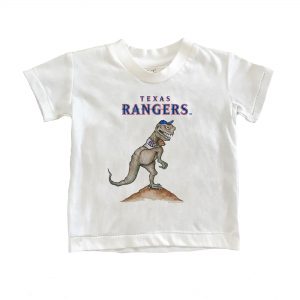 Tiny Turnip Texas Rangers Toddler White TT Rex T-Shirt